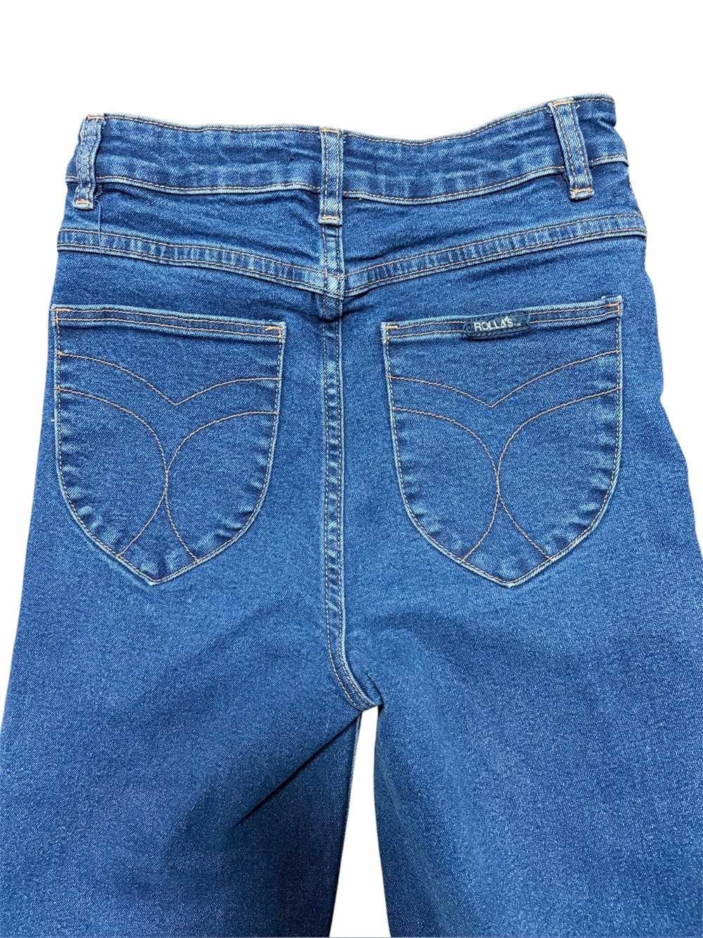 Rollas Eastcoast Flare Medium Wash Frayed Hem Jeans Size 26P - Picture 3 of 5